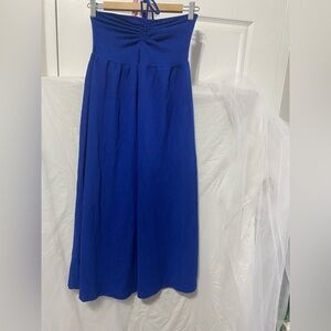 NWT H&M Crinkled Halterneck Midi Dress - Royal Blue - XS